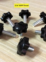 Orang Inggris Kulit Hitam # 32 Kepala Sekrup Kenop Penyetel Gagang Plastik 5/16"-18 Inch