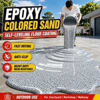 Peinture liquide autolissante pour sols en résine époxy avec sable coloré, version OEM personnalisée pour garages et parkings