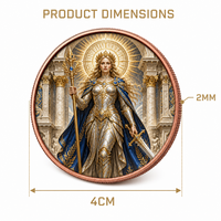 Barre commémorative en cuivre fin .999 de 1 oz, série Légende Arthurienne, avec relief 3D personnalisé du Roi Arthur et Merlin, idéale pour un cadeau.