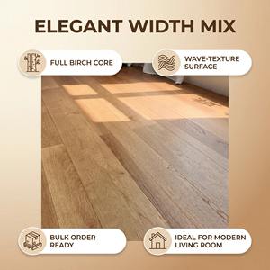 Suelo de Madera de Roble Europeo con Diseño de Ondas de Agua Anchas y Estrechas, 1910X192X14.5/1.2mm de Grosor, Elegante para Sala de Estar, Exterior o Sótano - Product Image 2