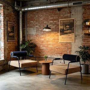 <span class=keywords><strong>Fauteuil</strong></span> lounge moderne minimaliste en bouclette, dossier cylindrique bicolore, <span class=keywords><strong>fauteuil</strong></span> d'appoint de luxe, canapé individuel avec pieds en métal - Product Image 4