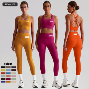 18 colori 3 modi per indossare Set Yoga | Allenamento nudo con reggiseno con cinturino e Leggings Lifting | Abbigliamento quotidiano da ginnastica - Product Image 2