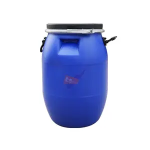 Seau en plastique Fût en plastique bleu de 200 litres Fûts à couvercle ouvert PE-HD de 55 gallons