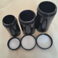 Personnalisé 100ML 150ML 200ML 300ML 400ML 500ML Pot UV noir mat résistant aux enfants Emballage de fleurs Pot en verre avec couvercle CR en plastique