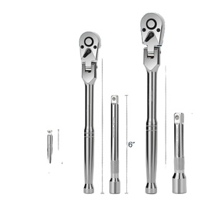 Juego de Llaves de Trinquete de Acero al Carbono con Cabeza Flexible de 6 Piezas y 72 Dientes, 1/<span class=keywords><strong>4</strong></span>\", <span class=keywords><strong>3</strong></span>/8\", 1/2\", Llaves de Trinquete Flexibles con Encaje Métrico - Product Image 1