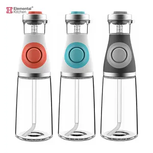 Sauce Dispenser Kitchen Cook Drip Free Measuring Olive Oil Dispenser With Measurements Non Drip Measured Sauce Vinegar Oil Glass Bottle 17OZ