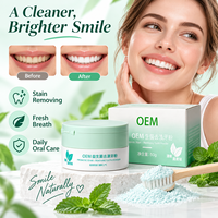 Poudre dentifrice naturelle sans fluorure, personnalisée en usine, marque privée, élimine les taches, protège la flore buccale