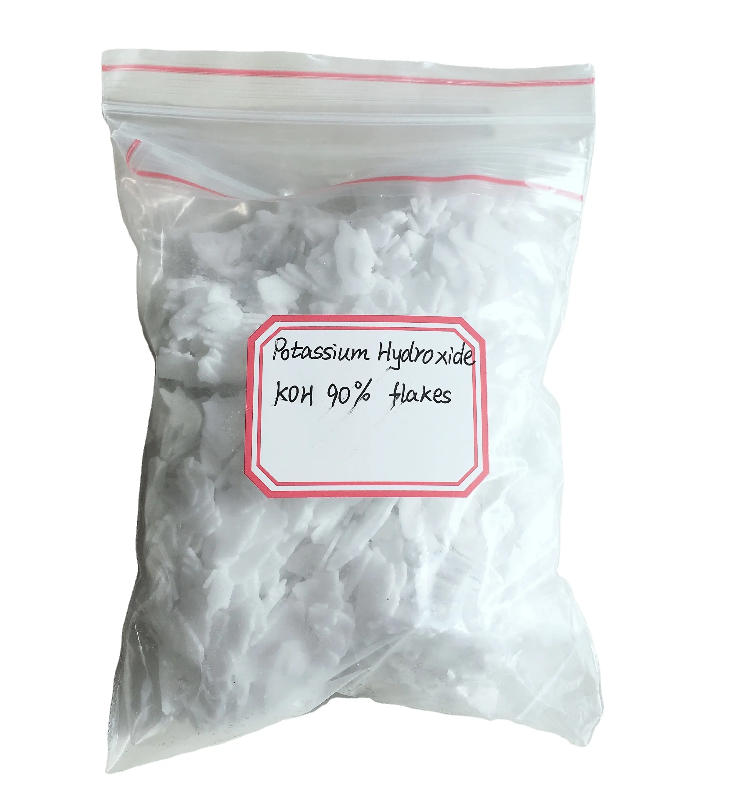 Weiße Flocken festes Kaliumhydroxid 90% KOH mit 1310-58-3
