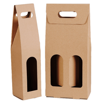 Sacs cadeaux en papier kraft brun de haute qualité avec logo personnalisé, revêtement UV, lamination mate, éponge recyclée pour bouteilles de vin
