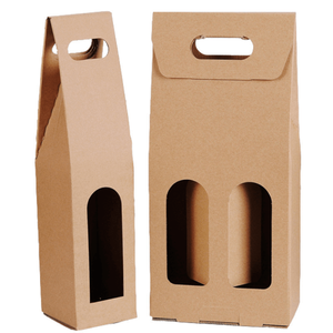 Bolsas para botellas de vino de embalaje de <span class=keywords><strong>regalo</strong></span> de papel Kraft marrón impreso con logotipo personalizado de moda de alta calidad - Product Image 2