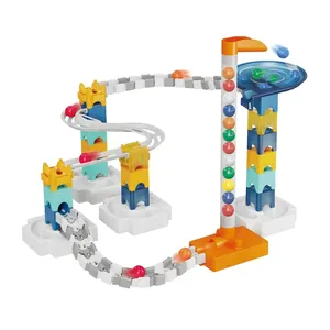 JinYing 90pcs construction creative DIY building block slot play set ball sliding marble run track toy for kids