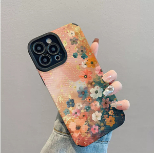 Custodia per cellulare in pelle artificiale TPU con stampa floreale piccola e motivo graffiti per iPhone X, XR, 11, 12, 13, 14, 15, 16, 17, 18 Pro Max - Product Image 4