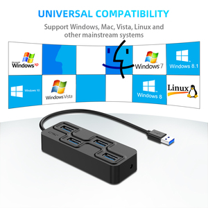 Cao cấp ABS đen <span class=keywords><strong>USB</strong></span> 3.0 5 gbps 4 cổng <span class=keywords><strong>hub</strong></span> cho tăng cường kết nối - Product Image 6