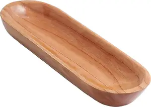 Tazón de masa de madera para decoración, ensaladera de madera de olivo, tazón de masa de madera para frutas