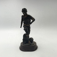 Poliresina hecha a mano pintada a mano de alta calidad resina oro balón de fútbol trofeo tenis premios para recuerdo