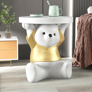 Grande Sculpture d'Ours Mignon en Résine Souple, Plateau de Rangement, Nouvelle Tendance, Ornement et Accessoire de Salon pour la Maison - Product Image 5