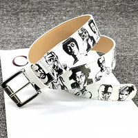 Ceinture Hip Hop Euro-Américaine Graffiti Unisexe Design Niche Blanc Simple Accessoire Personnalisé