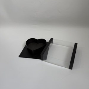 Scatola per Fiori in PVC Trasparente di Alta Qualità, Quadrata e a Forma di Cuore, Confezione Regalo per Rose, Scatola per Bouquet per San Valentino - Product Image 2