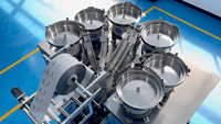 Machine d'emballage automatique à 6 bols pour le comptage, la scellage et l'emballage de sachets multi-capsules à scellage 3 côtés pour les packs nutritionnels quotidiens