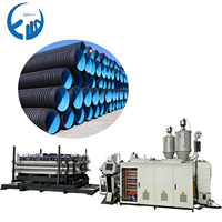 Machine extrudeuse pour la fabrication de tuyaux ondulés à double paroi en HDPE, PP, PVC pour l'eau, les eaux usées, le drainage, les conduites de communication et les câbles de haute tension