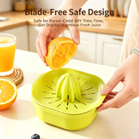 Presse-agrumes manuel 2-en-1 en PP de qualité alimentaire avec bol détachable pour citron, orange, pamplemousse – Réutilisable