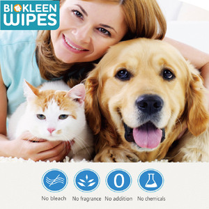 Biokleen-toallitas biodegradables de bambú para limpieza de perros, toallitas húmedas y desodorizantes para mascotas, 100%, 70 unidades - Product Image 4
