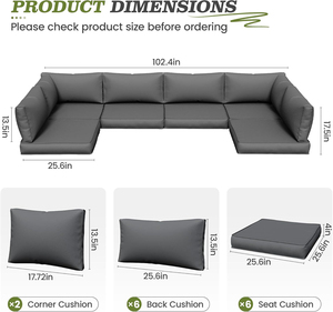 Coussins de meubles de patio étanches à la pluie en mousse haute densité durable OEM 120x60 cm <span class=keywords><strong>Coussin</strong></span> de canapé d'extérieur <span class=keywords><strong>pour</strong></span> chaises en osier - Product Image 2