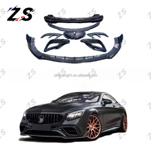 Piezas de automóvil de fibra de carbono para <span class=keywords><strong>MERCEDES</strong></span> BENZ <span class=keywords><strong>S</strong></span> W217 <span class=keywords><strong>Coupe</strong></span> <span class=keywords><strong>63</strong></span> actualización parachoques delantero y trasero labios kit de carrocería estilo B - Product Image 1