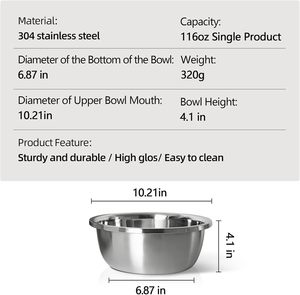 Juego de cuencos para perros grandes de acero inoxidable con cuenco de comida para perros de metal de alta capacidad, cuencos de agua y comida para trabajo pesado sin BPA - Product Image 4
