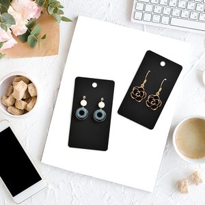 Emballage de bijoux personnalisé moderne avec logo, carte noire pour bijoux - Product Image 6