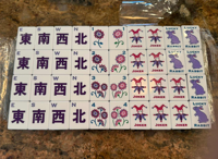 Fichas de Mahjong Americanas de Lujo, Color Morado Conejo, 160 Fichas, Acrílicas, Colección de Diseño Inspirada en el Verano para Vacaciones