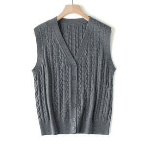 AW Custom <strong>Sleeveless</strong> <strong>Sweater</strong> Vest High Quality Soft Luxury Cardigan V-neck Knit <strong>Sweater</strong> - Product Image 1