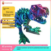 Sınır Ötesi 3D Baskılı Ejderha Tyrannosaurus Dinozor İskeleti Eklemli Dönüşüm Aksiyon Figürü Süsü El İşi Oyuncak Hediye