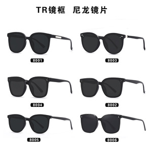 Lunettes de soleil Gm, monture Tr90, verres en nylon, protection UV400, style unisexe, noir - Product Image 2