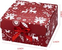Boîtes cadeaux de Noël avec couvercles, boîte cadeau et ruban rouge, motif de Noël, petites boîtes cadeaux pour cadeaux de Noël