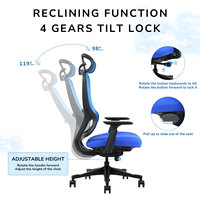 Fauteuil inclinable pivotant en maille Fauteuil de bureau de direction ergonomique Caractéristiques d'inclinaison pivotantes confortables pour les bureaux de travail des studios