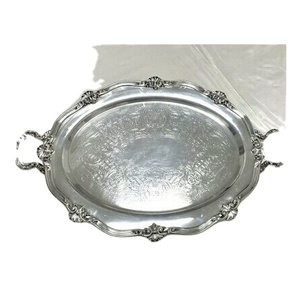 Assiettes de présentation en laiton plaqué écologique, assiette de service à salade sans danger pour la vaisselle, décoration de table, pièce maîtresse élégante - Product Image 1