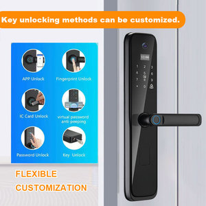 قفل ذكي مع جهاز اتصال داخلي بالفيديو من تويا، دخول بدون مفتاح عبر بصمة الإصبع، التطبيق، الرمز، البطاقة الذكية والمفتاح، مع عين القط المرئية - Product Image 2