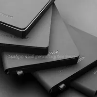 الترويجية هدايا قرطاسية الأعمال مخصص شعار المطبوعة Debossed لينة أسود بو مخطط A4 A5 صحيفة جلدية الدفاتر
