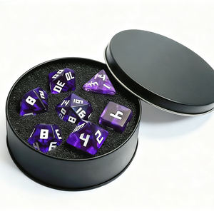 Dados de resina poliédrica transparente dragón personalizado y mazmorra DND bola para correr fuente blanca color dados RPG juego de escritorio conjunto - Product Image 6