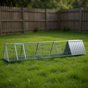 Galvanized Steel <b>Rabbit</b> <b>Cage</b> 198.6 X 31.7 X 28 In Gray For Pets - Product Image 2