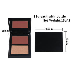 Paleta de maquillaje de contorno de rubor <span class=keywords><strong>Duo</strong></span> de cara de larga duración de pigmento alto, paleta de polvo resaltador de contorno de 2 tonos - Product Image 6