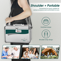 Boîte de rangement carrée double couche Glosen M8031 en alliage d'aluminium, minimaliste, multi-usages, avec serrure à combinaison, pour trousse médicale, 10-20L