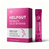 Boisson solide probiotique HelpGut avec 7 souches de prébiotiques d'inuline de haricot blanc OEM pour la santé intestinale