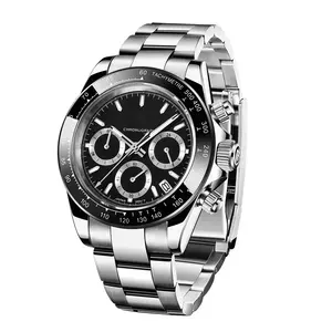 ร้อนขายที่มีชื่อเสียงแบรนด์หรูนาฬิกาสแตนเลสแซฟไฟร์ความลึก4130เคลื่อนไหวอัตโนมัตินาฬิกากลสำหรับผู้ชาย