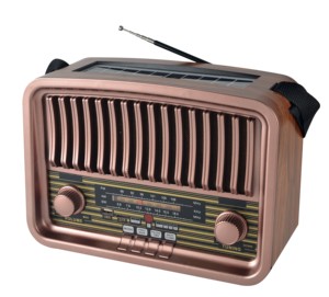 Radio rétro en bois avec télécommande, basses puissantes, FM AM SW, <span class=keywords><strong>Victrola</strong></span>, radio solaire rétro - Product Image 1