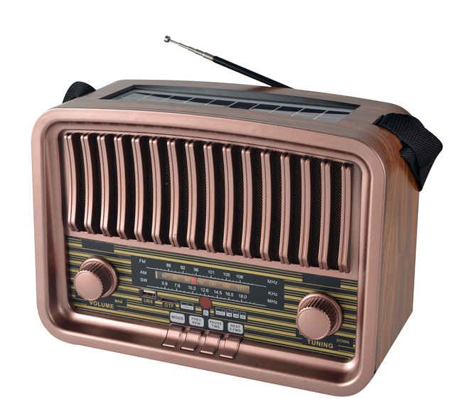Remote Control Desktop Strong Bass Fm Am Sw Victrola Retro Vintage Wooden Radio Solar Radio Retro