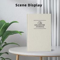 Venta caliente Personalización completa Estampado en caliente Gratitud Logo Impresión Diario Beige Lino Jurnaling Notebook Suministros