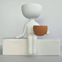 Petit pot de fleurs en céramique de haute qualité, design talon haut, mignon, pour la maison, le sol ou comme vase polyvalent, sculpté à la main