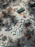 Jeu de Mahjong Américain Vert Jardin en Acrylique, 160 Pièces Écologiques, Gravées sur 3 Couches, pour Divertissement